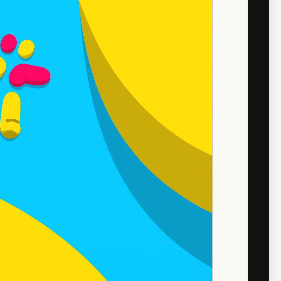 Ready or Not?! — CMYK colorway — framed print — Archival matte paper