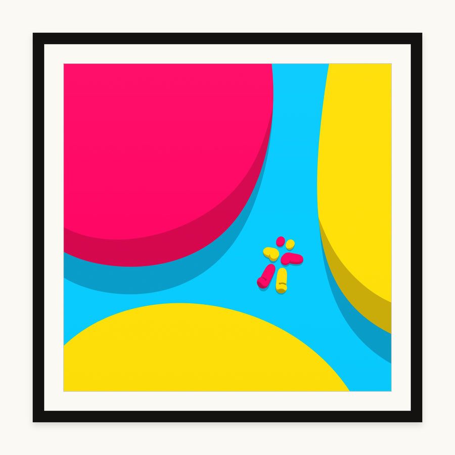 Ready or Not?! — CMYK colorway — framed print — Archival matte paper